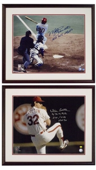 Steve Carlton & Mike Schmidt Philadelphia Phillies Autographed Framed 16x20 Lot of (2) w/ Multiple Inscriptions